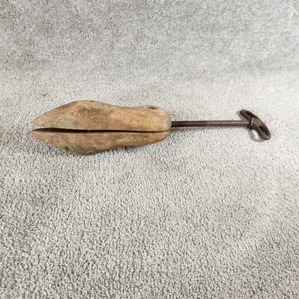 Shoe Stretcher Brown Antique Wood Metal Adjustable Primitive
